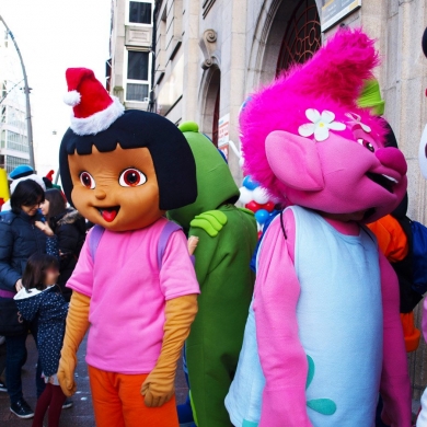 Visita de Papa Noel e os seus amigos