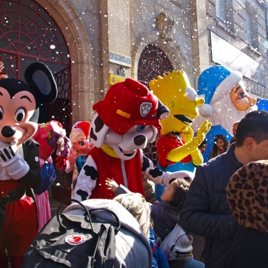 Visita de Papa Noel e os seus amigos