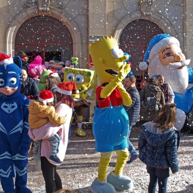 Visita de Papa Noel e os seus amigos