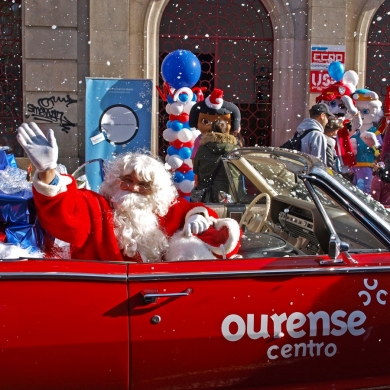 Visita de Papa Noel e os seus amigos