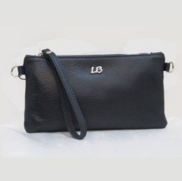 Cartera mano piel Lomba azul marino